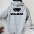 ピラティスは、女性と男性がピラティスを愛するすべてのものを修正します。 レディース オーバーサイズ パーカー バックプリント Sport Grey