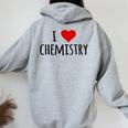 化学、化学が好き、化学の先生 化学実験技師、プレゼント、男性女性子供 I Love Chemistry レディース オーバーサイズ パーカー バックプリント Sport Grey