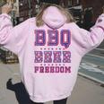 Bbq Beer Freedom シャツ ビンテージ レディース オーバーサイズ パーカー バックプリント Light Pink