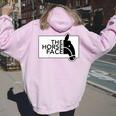 【バックプリント・背中側】ザ・ホース・フェイス The Horse Face 午年 馬 2026 パロディ レディース オーバーサイズ パーカー バックプリント Light Pink