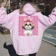 コケット 弓 シーズー 女の子 犬 ママ 母の日 ピンク レディース オーバーサイズ パーカー バックプリント Light Pink