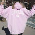 ヴィンテージ カナダ国旗 お土産 男の子 女の子 レトロ カナダ国旗 レディース オーバーサイズ パーカー バックプリント Light Pink