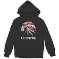 Chippewa ネイティブアメリカン アメリカ国旗 スカルヘッドレス 長袖tシャツ パーカー