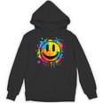 Cute Paint Splash Happy Smile Face 70s Tie Dye Smiling Unisex Hoodie