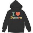 I Love Damon I Heart Damon レッド ハート バレンタイン パーカー