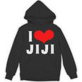 I Love Jiji 愛 ハート じーじ じいじ おじいさん 父の日 家族 家族写真 記念写真 おもしろ かわいい パーカー