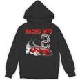 Racing Into 2Nd Birthday レースカー 2歳 幼児 男の子 パーカー