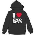 Red Heart I Love Emo Boys パーカー