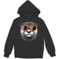 サングラスをかけたクールなカワウソのグラフィックアート 長袖tシャツ パーカー