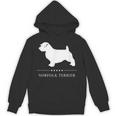 ノーフォークテリア犬の白いシルエット パーカー