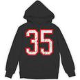 ヴィンテージナンバー 35 ホワイトレッドスポーツ代表チームナンバー 35 パーカー