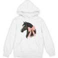 Cute Horse Pink Coquette Bow Horse Lover Unisex Hoodie