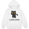 I Love Cats シャツ キュート 黒猫好き キッズ 子猫 パーカー