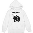 たぬきのシルエット I Am Tanuki おもしろ ユニーク 白黒 アニマル かわいい動物 狸 タヌキ 野生動物 パーカー