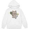 テニスをする猫。かわいいスポーツ猫。 パーカー