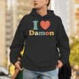 I Love Damon I Heart Damon レッド ハート バレンタイン パーカー