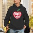 「Red Apple Fresh Fruit 」 ハート型 Love りんご フルーツ ユニークデザイン 長袖tシャツ パーカー