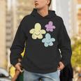 スマイリングフラワー イエロー ブルー パープル 楽しい春 パーカー