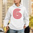 クールなレトロなレタリングジャージ、背番号6 6Eis パーカー