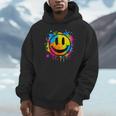 Cute Paint Splash Happy Smile Face 70s Tie Dye Smiling Unisex Hoodie