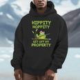 Hippity Hoppity Get Off My Property 面白いカエルミームギフト パーカー
