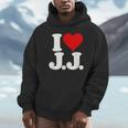 I Love Heart JJ Jj J J イニシャル パーカー