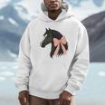 Cute Horse Pink Coquette Bow Horse Lover Unisex Hoodie