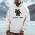 I Love Cats シャツ キュート 黒猫好き キッズ 子猫 パーカー