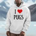 I Love Pugs I Heart Pugs Dog Lover Pet Puppy Dog Pug パーカー