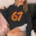 67 Fireixeven Meme Flames スラング 数字 面白い キッズ ティーン 長袖tシャツ パーカー