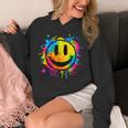 Cute Paint Splash Happy Smile Face 70s Tie Dye Smiling Unisex Hoodie