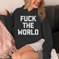 Fuck The World 面白いことわざ 皮肉なかわいいクールなノベルティ パーカー