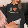 I Love Damon I Heart Damon レッド ハート バレンタイン パーカー