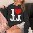 I Love Heart JJ Jj J J イニシャル パーカー