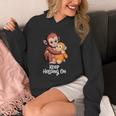 Punch Keep Holding On Cute Baby Monkey グラフィック パーカー