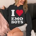 Red Heart I Love Emo Boys パーカー