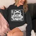 おもしろい 不機嫌そうなカエル ラーメン かわいい 水墨画 日本語 長袖tシャツ パーカー
