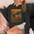ニャンコの叫び 面白い 猫 ムンクの叫び パロディ おもしろ 服 おもしろグッズ ネタ 長袖tシャツ パーカー
