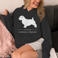 ノーフォークテリア犬の白いシルエット パーカー