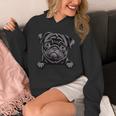 ブラック・パグ・ファニー・ピーキング・ポケット・パピー・ドッグ・ラバー 長袖tシャツ パーカー
