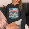ホノルル ハワイ ハワイアン 波 ビーチ 夏 サーフィン レトロ 長袖tシャツ パーカー