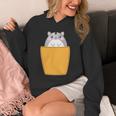 胸ポケットにハムスター 長袖tシャツ パーカー