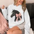 Cute Horse Pink Coquette Bow Horse Lover Unisex Hoodie