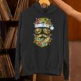 Camo Santa Claus Sunglasses Camouflage Xmas Lights Unisex Hoodie