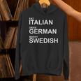 Eat Italian Drive German Marrywedish ユーモラスな言葉 パーカー