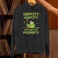 Hippity Hoppity Get Off My Property 面白いカエルミームギフト パーカー