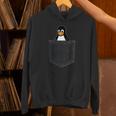 Linux Tux In A Pocket ポケットの中のlinuxタックス面白いペンギンsysadminit管理者 パーカー