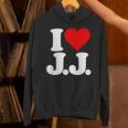 I Love Heart JJ Jj J J イニシャル パーカー