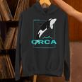 クジラと海を守るシャチ レトロなシャチのデザイン パーカー