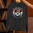 サングラスをかけたクールなカワウソのグラフィックアート 長袖tシャツ パーカー